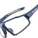 ROCKBROS Photochromic Cycling Glasses for Men - Clear Safety Glasses for Road Mountain Bike Bicycle (Blue)