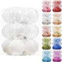 12CT Christmas Ball Ornaments White Shatterproof Clear Large Plastic Christmas Tree Decoration, Delicate Hanging Ornaments for Xmas Party, Wedding, Holiday and Home Dcor(70mm/2.76")
