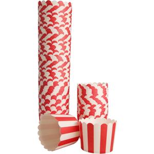 100 Pack Muffin Liners Baking Paper Cups Red and White Stripes Cupcake Liners Elegent Muffins Baking Cups Cupcake Wrappers for Birthday Parties, Weddings, Bottom Dia 2.36 Inch
