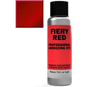 Professional Aluminum Anodizing Pigment Dyes | Fiery Red E-L | Light to Rich Red | Powder Concentrate Makes 7.6 Liters or 2 Gallons