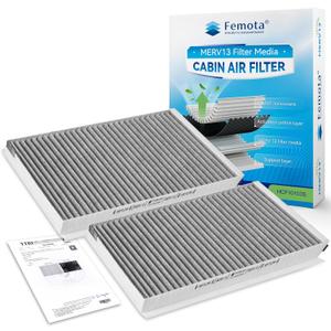 Certified MERV 13 Cabin Air Filter with Activated Carbon, CF10103 for BMW 525i, 525xi, 528i, 528i xDrive, 528xi, 530i, 530xi, 535i, 535i GT, 535i xDrive, 535xi, 545i, 550i, 645Ci, 650i, M5, M6