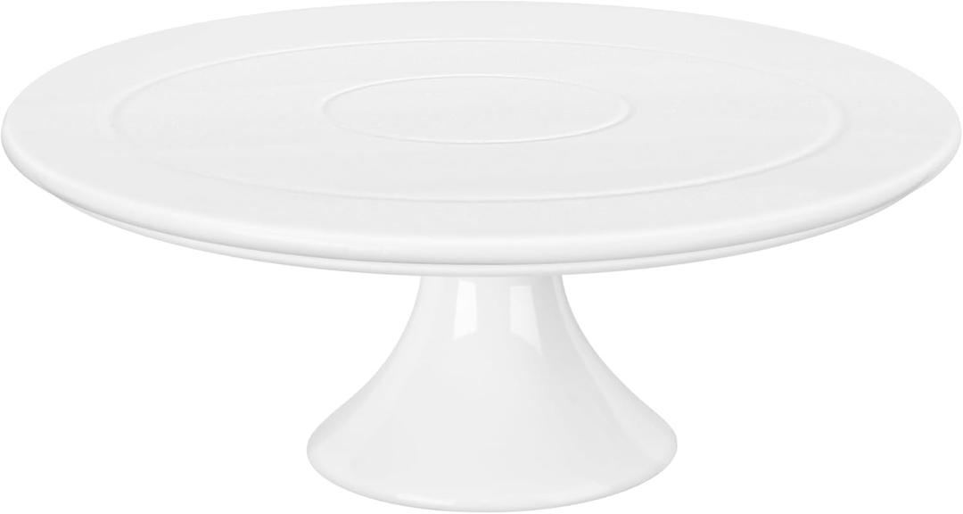 Kootek White Cake Stand, 10 x 10 Inches Porcelain Cake Plate Cake Pedestal Stand Display Dessert Stand for Party, Wedding, Birthday, Baby Shower