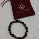 Crystal Vibe Triple Protection Bracelet - 8mm Beaded Bracelet for Women Men - Natural Stones of Tiger Eye, Hematite, Black Obsidian - Healing Crystal Bracelet for Anxiety Relief - Adjustable Size