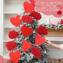 Thyle 12 Pcs Valentines Day Decorations Tree Ornaments Extra Large Red Heart Rose Picks Heart Cute Valentines Picks for Valentine's Day Tree Topper Home Vase Wedding Office Decor