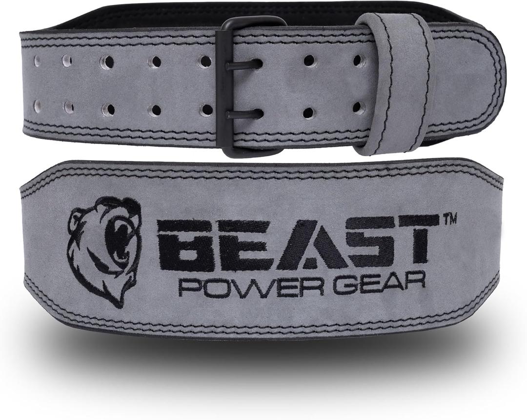 Weight Lifting Belt 4inch Leather Belt With Free Wrap - Foam Padded Back Support Gym Belt for Bodybuilding Squat Deadlift Weightlifting Belt Men Women (Medium 28" - 33", Gray)