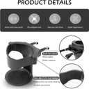 1 PC Car Cup Holder with 3 Pairs Outlet Hooks, Anti-Slip Adjustable Cup Holder Expander for Car Air Vent, Universal for Cars Trucks with Horizontal Blade Vents (Black)