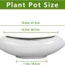 Ceramic Bonsai Tree Pot - 18 Inch Ceramic Pots for Plants, Large Succulent Planter with Drainage Hole for Indoor Outdoor, Unique Planters for Flower, Home Decor, Gardening Gifts, White-Black