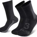 Sunew 3 Pairs Viscose Bamboo Socks, Unisex Cushioned Comfortable Crew Workout Hiking Socks
