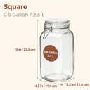 ComSaf 3-Pack 78oz Large Square Airtight Glass Jars for Bulk Food, Holds a 4lb Bag of Sugar or 5lb of Rice, Wide Mouth Canister for Flour, Coffee & Pantry Organization