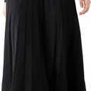 Beralst Women's Pleated Knit Sweater Midi Skirts (Medium, Black)