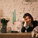 Angoily Flameless Ivory Taper Candles Flickering, Green Real Wax Led Flameless Taper Candles, Battery Operated Led Warm 3D Wick Light Window Real Wax Pack of 6, Christmas Home Wedding Decor