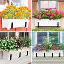 Y&M 2 PCS Window Boxes Planters Adjustable Planter Box Brackets , Heavy Duty Wall Mounted Hooks Hangers for Flower Baskets Holder Durable, Hanging Brackets for Fence Patio Garden Balcony