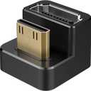 AGVEE 1 Pack (Long Side Inward) 180 Degree Angled Mini HDMI Male to HDMI Female Adapter, U-Shaped 4K@60HZ Converter Coupler Connector Extender for Portable Display Monitor Accessories, Black