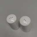 TableCraft 10413 Salt & Pepper Shaker Set, Pulito Collection, 1.25 oz, 2" Dia x 3.375" H, White Melamine with Textured Finish, Dishwasher Safe