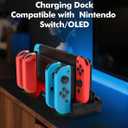 Charging Dock Compatible with Nintendo Switch/OLED Joy-Cons, Charging Station Supports simultaneous Charging of 4 Joy-con, Fully Charges Controllers in Just 2 Hours, All in One Solution for Switch