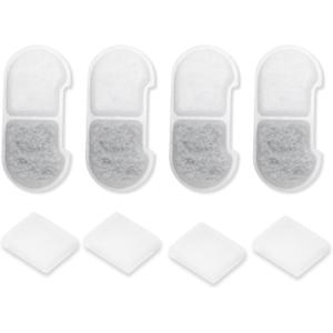 Stainless Steel Cat Water Fountain, 101oz/3L Automatic Pet Water Fountain, Dog Water Fountain for Cats, Small Dogs (The Set Only Include Official 4 Packs Replacement Filters & Sponges)