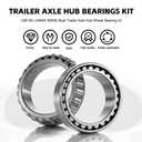 2 Set 3500lb Trailer Bearings Kit L68149/L68111 and L44649/L44610 Fits for 1-3/8'' to 1-1/16'' Axles Trailer Wheel Hub with 171255TB Seal OD 1.719'', Dust Cover and Cotter Pin