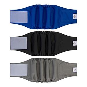 CuteBone Dog Diapers Male Washable Belly Band for Male Dogs Wraps 3pcs a Pack, Size: XS(9"-11")