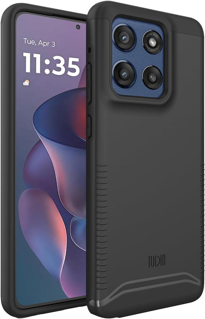 TUDIA Merge [Military Grade] for Motorola Moto G Stylus 5G 2025 Case - [Drop Tested] Dual Layer Shockproof Slim Rugged Grip Heavy Duty Protective Phone Cases Cover - Black