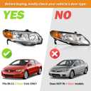 WEELMOTO for 2006-2011 Honda Civic 2-Door Coupe Headlight Assembly Pair Headlamp Chrome Housing Amber Reflector Left+Right Side