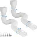 White-2pack Rain Gutter Downspout Extensions Flexible, Drain Downspout Extender,Down Spout Drain Extender, Gutter Connector Rainwater Drainage,Extendable from 21 to 68 Inches