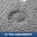 Smiry Luxury Chenille Bathroom Rugs 47x20, Extra Soft and Absorbent Shaggy Bath Mat, Machine Washable, Non-Slip Plush Carpet Runner for Tub, Shower, and Floor, Home Decor Accessories, Light Grey