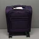 Coolife Underseat Carry On Luggage Suitcase Softside Lightweight Rolling Travel Bag Spinner Suitcase Compact Upright 4 Dual Wheel Bag (purple)