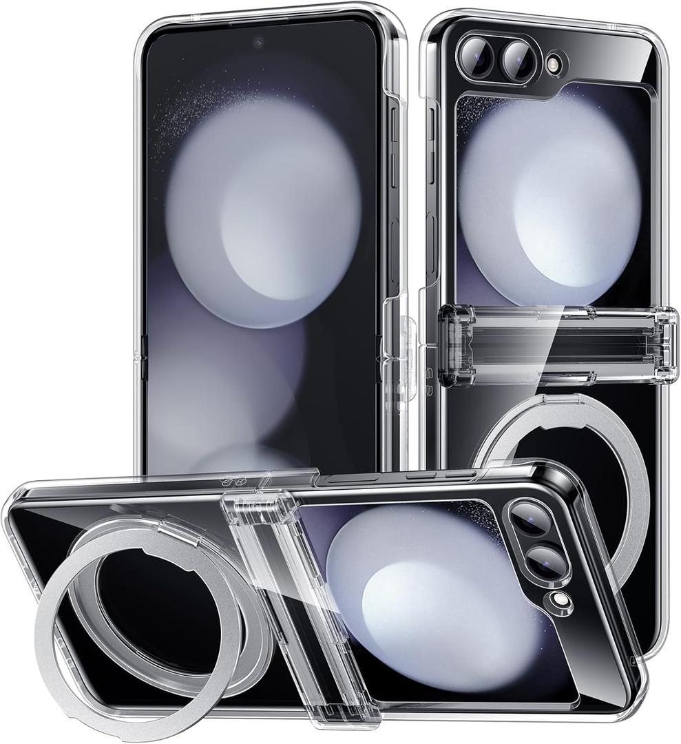 Compatible for Samsung Galaxy Z Flip 5 Case Military-Grade Protective Case Compatible with MagSafe Scratch-Resistant Back Samsung Galaxy Z Flip 5 Phone Case Clear