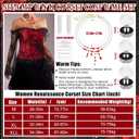 6pcs Halloween Women Vampire Corset Costume Set Gothic Corset Top Necklace Fangs for Renaissance Halloween Cosplay Events (M)