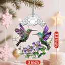 Christmas Ornaments - Hummingbird Stained Glass Ornament | Christmas Tree Decorations | Hanging Ornaments for Home Decor | Holiday Decor | Xmas Decorations  Xmas Gifts | Holiday Present