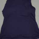 SUUKSESS Women Padded Open Back Boat Neck Tank Tops Double Lined Basic Shirts (Medium, Navy)