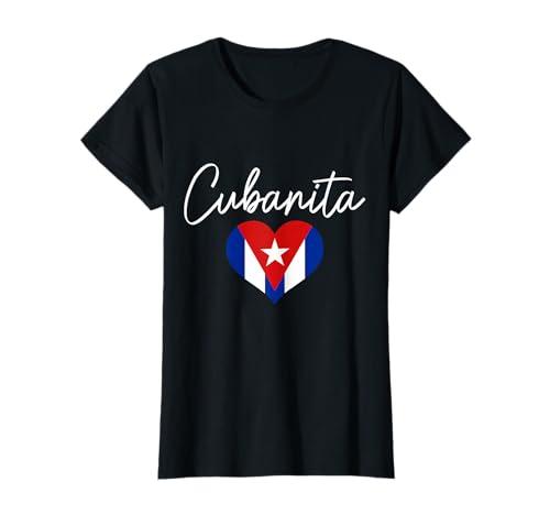 Cubanita Cuban Flag Heart Pride Girl T-Shirt,Size Small