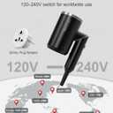 ANNLARY Dual Voltage Travel Hair Dryer with Diffuser & Comb, 1800W Portable Foldable Blow Dryer, Plasma Ionic Hairdryer for Frizz Control & Shine, Low Noise, 110V-120V/220V-240V European Use