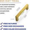 Ravinte 30 Pack 4 Inch Square Cabinet Handles, Brushed Brass Finish, Stainless Steel Kitchen Hardware Pulls with 4" (102mm) Hole Center for Cabinets, Gold