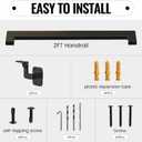 Dawn Railing 2FT Rectangle Stair Railing Indoor with Adjustable Brackets