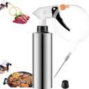 2 in 1 BBQ Spritzer Bottle & Meat Injector, 10oz Leak Proof Food Spray Bottle for Smoker & Grilling, Fine Mist & Adjustable Nozzle, Easy Switch & Dishwasher Safe Marinade Injector for Turkey, Brisket