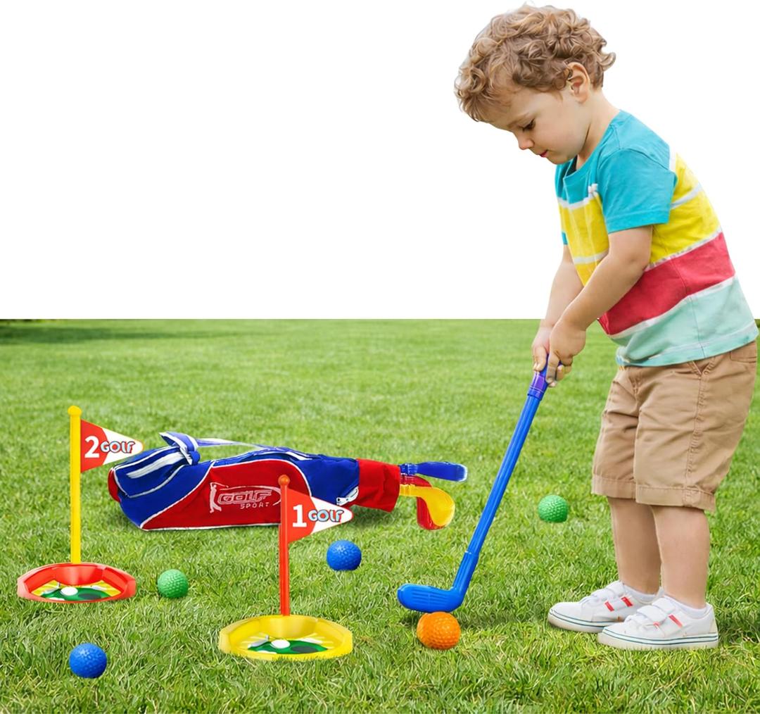 Atlasonix Toddler Golf Set - Toddler Golf Clubs | Kids Golf Clubs Includes Kid Golfer Bag, Gloves, 8 Balls and 4 Sticks - Sports and Outdoor Play Toys, Outdoor Toys, Kids Outdoor Play Equipment