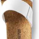 DREAM PAIRS Women's Platform Wedge Sandals with Arch Support, Comfortable Beach Slip-on Flat Sandals, Casual 2-Strap Cork Cushion Slides for Women, Size 6.5