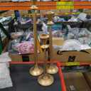 Newtay Set of 3 Vintage Gold Iron Taper Candlestick Holder Tall Brass Candle Holder Decorative Candle Stand, Candlestick Holder for Wedding, Dinning, Party (Antique Brass)