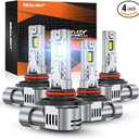 SEALIGHT S2S 9005/HB3 9006/HB4 Light Bulbs Combo, 140,000LM Super Brighter, 6500K Pure White 9005 9006 Fog Bulbs, with Cooling Fan 70K+ Hours Lifespan, 4-Pack