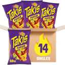 Takis Fuego Rolled Spicy Tortilla Chips, Hot Chili Pepper Lime Flavored, Multipack Box 14 Bags, 9.9 Ounces Each EXP. 02/23/2026