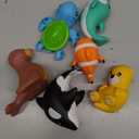 Tub Works Marine Mold Free Bath Toys, 6 Pack | Sealed, No Hole Bath Toys Design Keeps Moisture Out | Soft, Squeezable & Float on Water | Easy-Grip Baby & Toddler Bath Toy Set | Great Baby Pool Toys