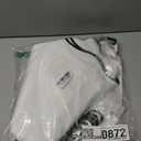 MIULEE 84" Long Scalloped Shower Curtain Linen Textured with 12 Metal Hooks Cute Extra Long Heavy Duty Washable Waterproof Cloth Shower Curtains with Black Border for Bathroom Hotel Bathtub,White