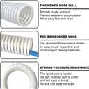 1 1/2 Inch Swimming Pool Replacement HosePool Filter Pump Connection PVC Hose For Above Ground PoolsFlexible Vinyl Hose Suction Vacuum UV- Resistant Tubing 6FT