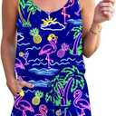 RAISEVERN Womens Rompers Summer Short Jumpsuits Casual Scoop Neck Sleeveless Romper with Pockets, XL