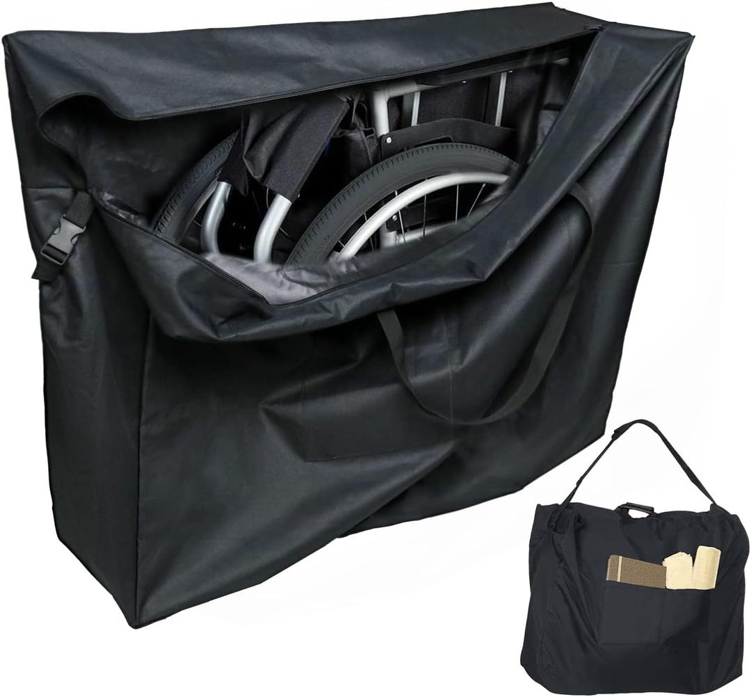 Kasla Rollator Travel Bag,Waterproof Wheelchair Bag for Folding Walker Compatible with Wheelchair Transport Chair Walker Bag for Travel (39"Lx16"Wx32"H)