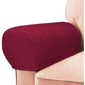 Roytub Stretch Couch Arm Covers, Breathable Armrest Cover for Sofas and Chairs Armrest Cover Keep Home Clean, Scratch-Resistant Sofa Arm Covers Protect and Decorate Your Sofa(Large, Burgundy, 2PCS) (L - 23"(D)  7.8(W)  9.5(H))