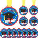 COCHIE Graduation Medals for Kids, 2 Inch Silicone Award Medals Bulk with Lightweight Neck Ribbon, Cute Kindergarten Preschool Graduation Gifts, Grad Medal Party Favor Supplies (Bachelor Cap)