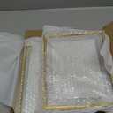 8x10 Picture Frame set of 2 (Gold, Horizontal + Vertical) for 5x7 6x8 with Floating Effect, for 8 x 10 without Floating, Double Real Glass Photo Frames Only for Tabletop