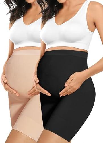 “Baby Bump” Premium Maternity Shapewear, High Waisted Mid-Thigh Pregnancy Underwear Prevent Chafing Soft Abdominal Support XXXL